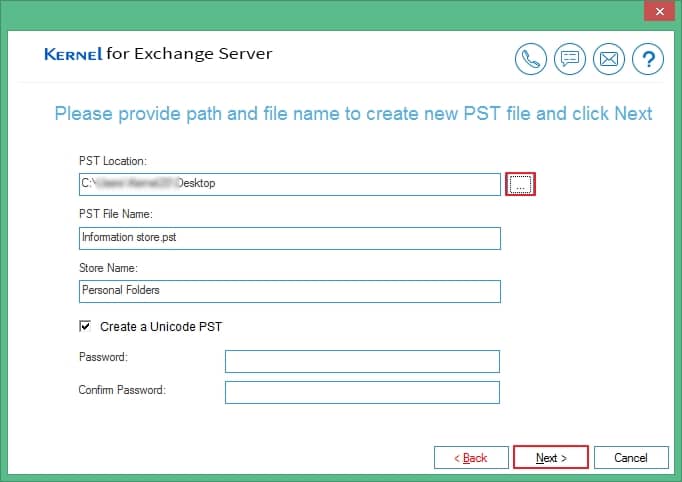 Select Create New PST File or Existing PST file