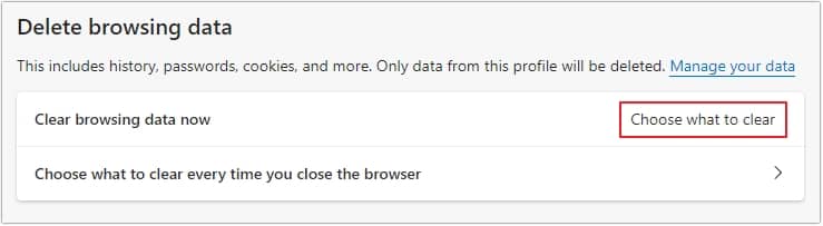 delete browsing data 