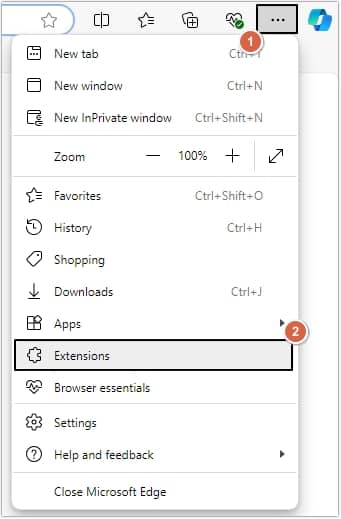 disable troublesome edge extensions