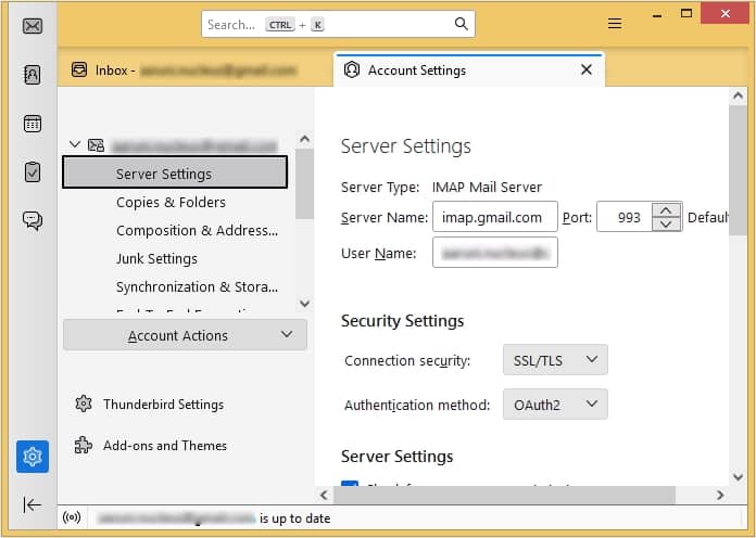 Select Server Settings from the list that appears 