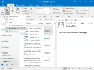 How to create a new PST file in MS Outlook?