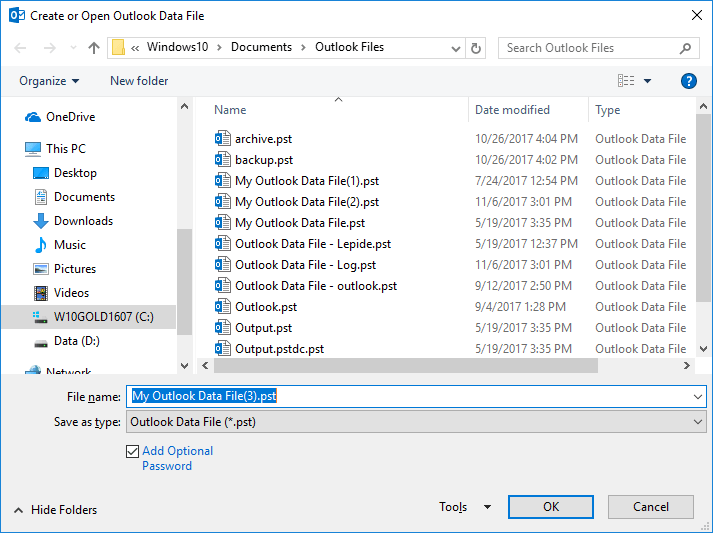 add pst file to outlook