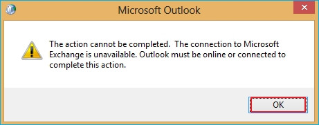 connection to Exchange Server is unavailable