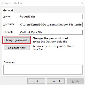 click Advanced then click on Change Password