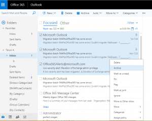 How to archive mails in Office 365?