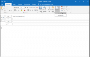 Create and add email signature in MS Outlook 2016