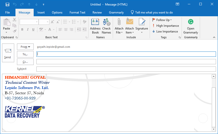 email signature microsoft outlook changing language