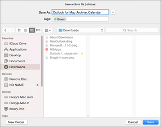 mac mail archive folder export