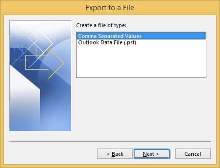 Export file as CSV