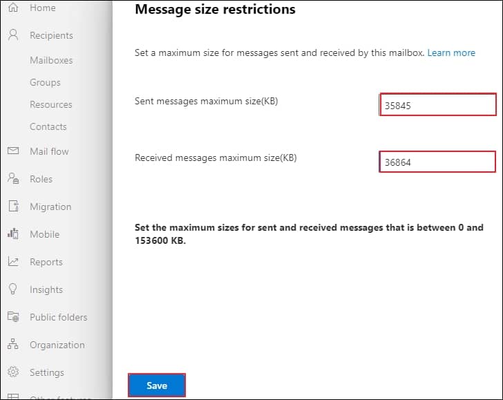 Message Size Restrictions