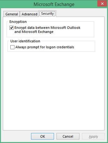 Mark the checkbox saying Encrypt data between Microsoft Outlook and Microsoft Exchange