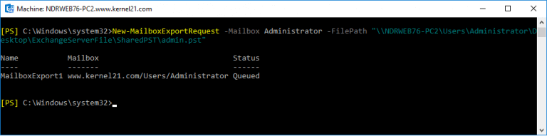 new mailboxexportrequest role assignment