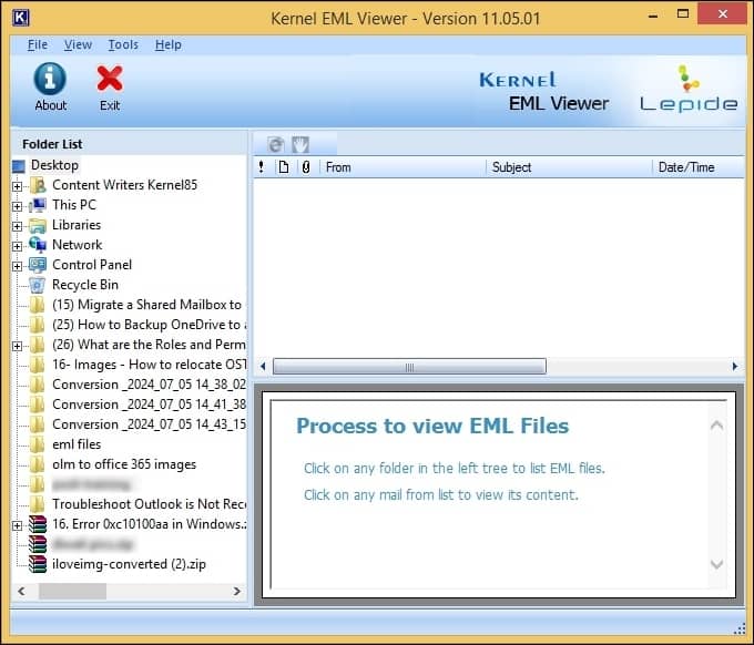 Launch the free EML Viewer tool