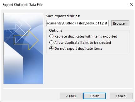 Save exported file as