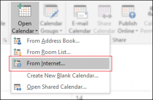 sync ical to outlook 2016