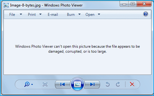 windows 7 photo viewer not working