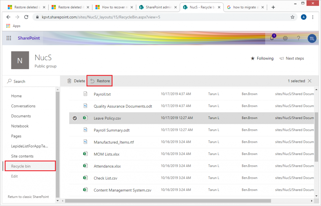 recover-deleted-sharepoint-data-in-sharepoint-online