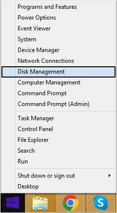 Disk Management from the list