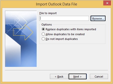select the file you wish to import