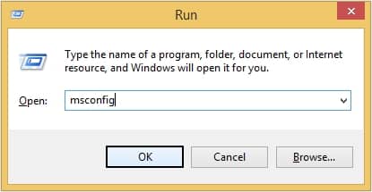 Press Windows + R keys and type msconfig and press Enter key