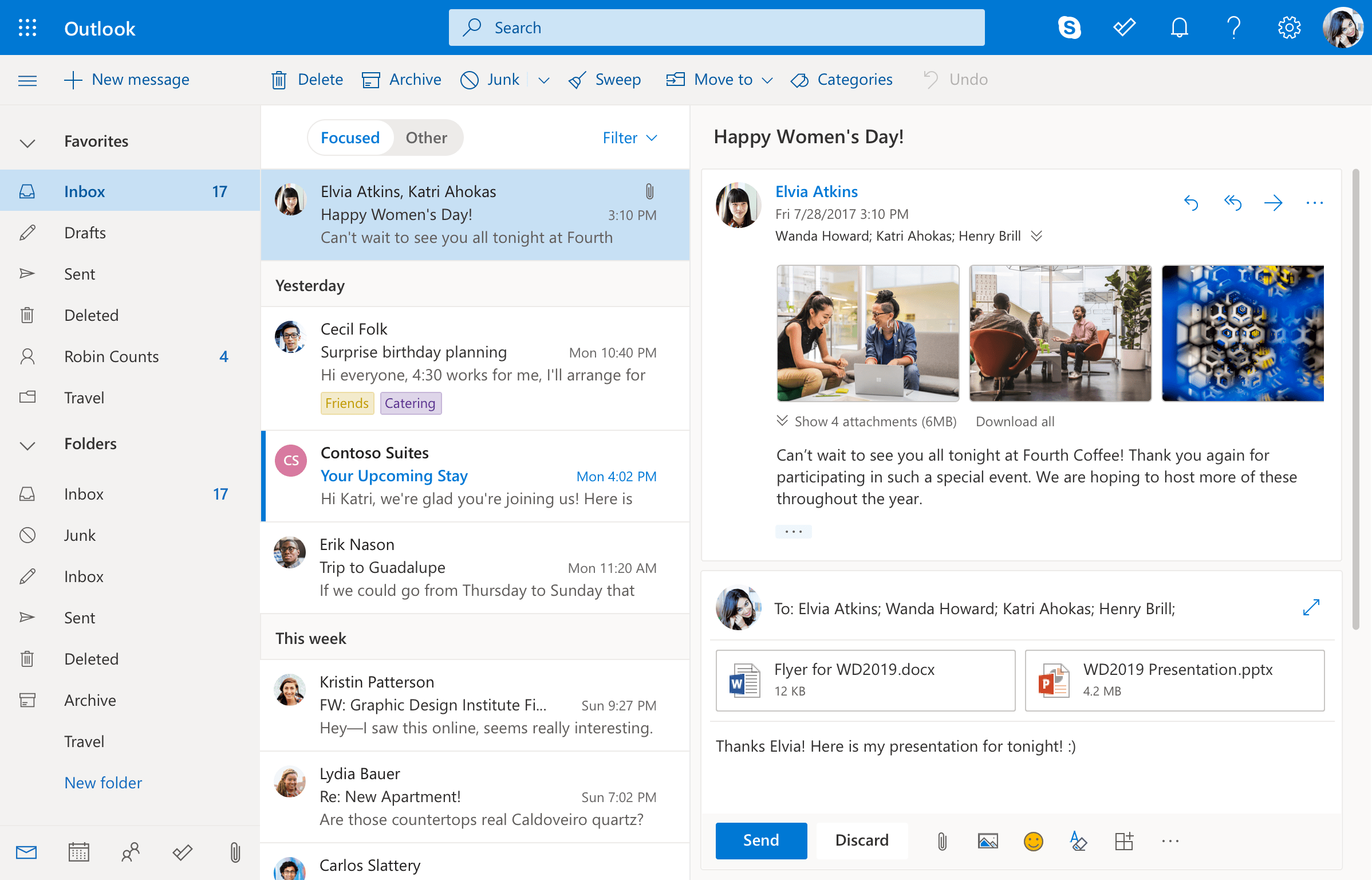 hotmail showing no emails focused inbox