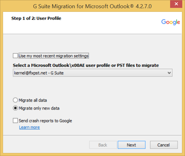 g suite sync for outlook