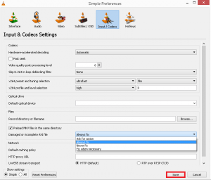 unidentified codec: vlc could not identify the audio or video codec