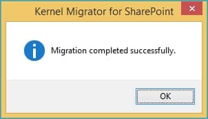Migration has completed successfully