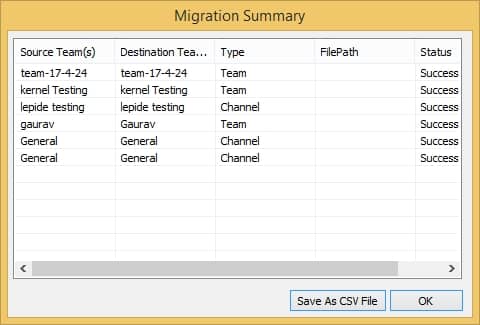 Migration Summary shows the migration