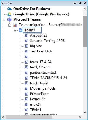 Source tenant for MS Teams