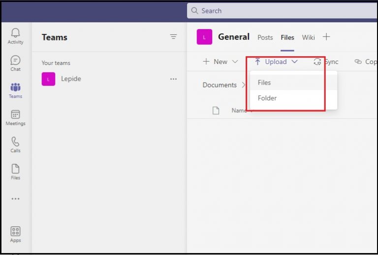 how to upload a folder in microsoft teams assignment