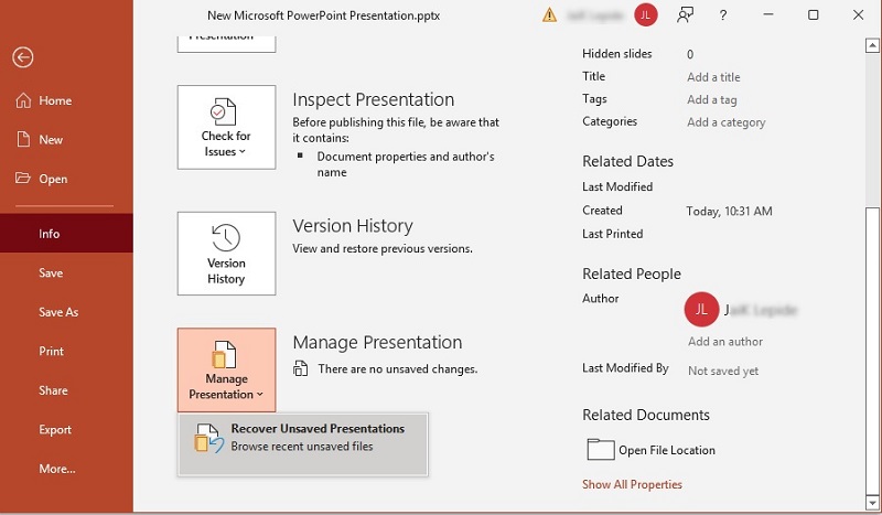 how to recover a powerpoint presentation that was saved over