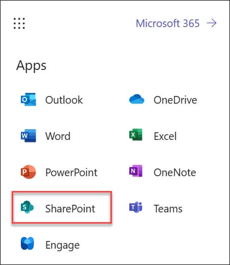 SharePoint to open SharePoint app in your browser