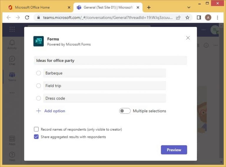 Easy ways to create a Poll in Microsoft 365