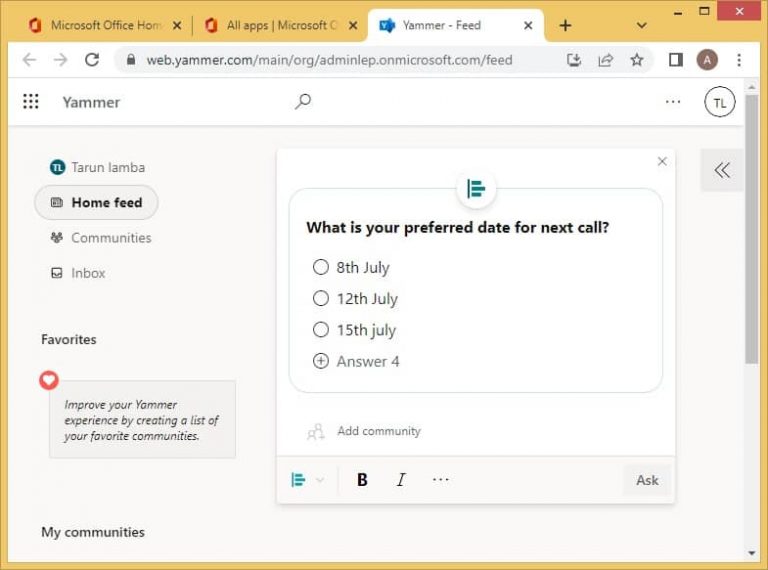 Easy ways to create a Poll in Microsoft 365