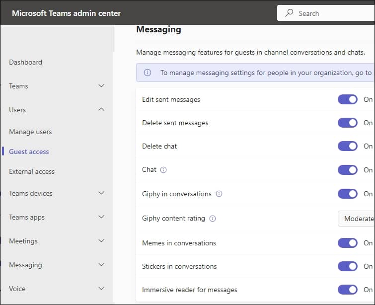 making any change to messages in the Microsoft Teams 