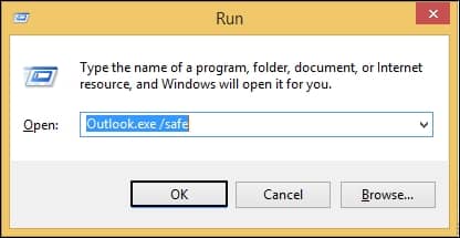 Enter Outlook.exe slace safe command