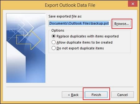 you can choose the location where you want to save your PST file Also smartly choose the filters to manage duplicate items