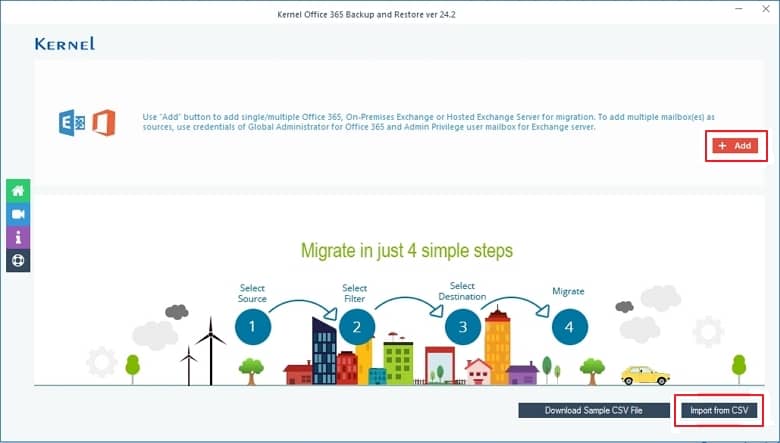 click on + Add button to add the tenant whose data you are planning to backup