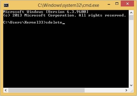 Open command prompt and type SDelete, then press Enter and click Agree