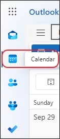 From the side pane choose the Calendar option