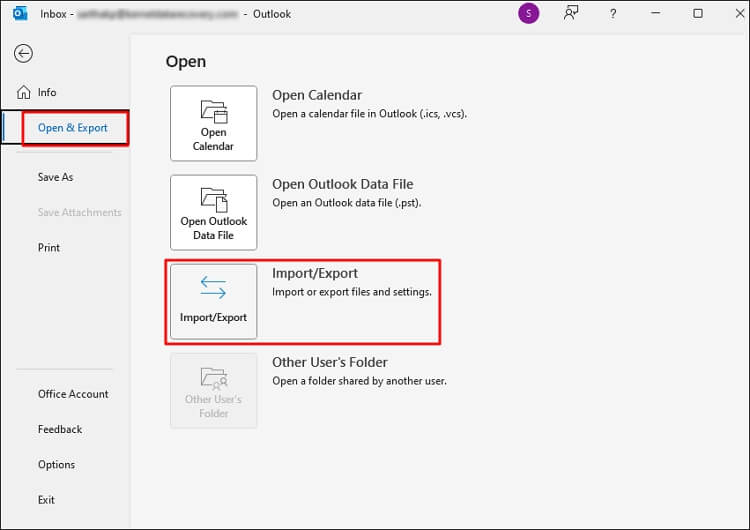 Select Import/Export