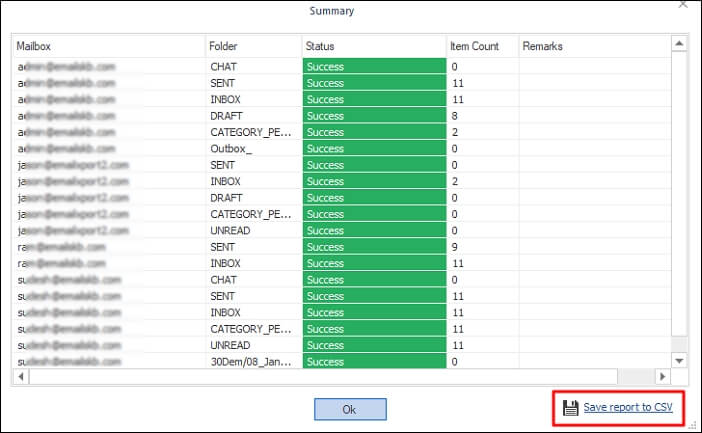 Save report to CSV