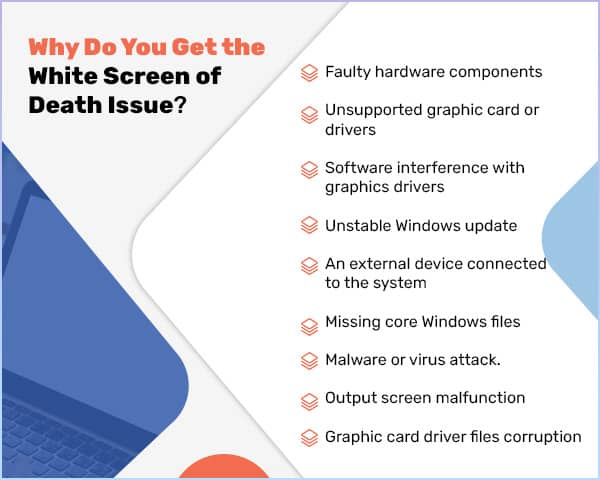 Reasons of white screen of death error