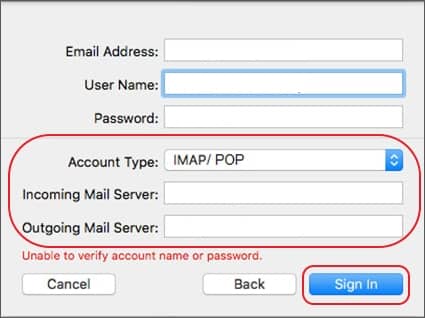 provide sureWest email server settings 