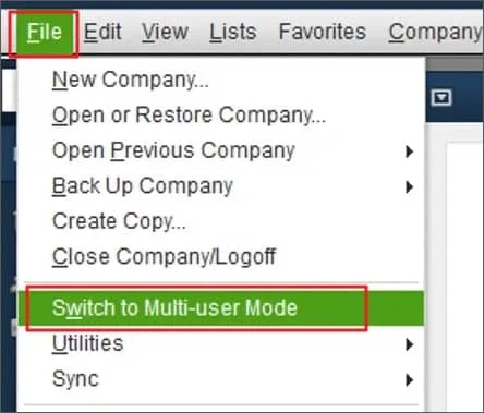 switch to multi user mode in quickbooks