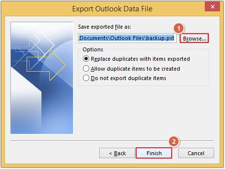 Click on the Browse option to provide the saving location of eml file