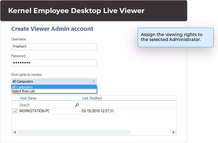 Assign viewing permissions