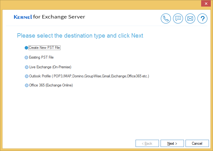 add destination to export recovered data