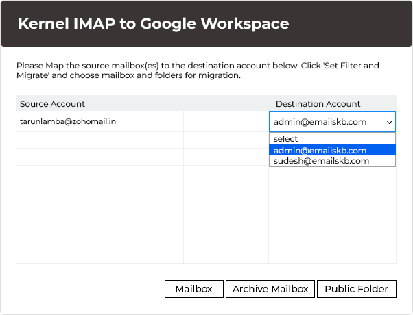 perform mailbox mapping